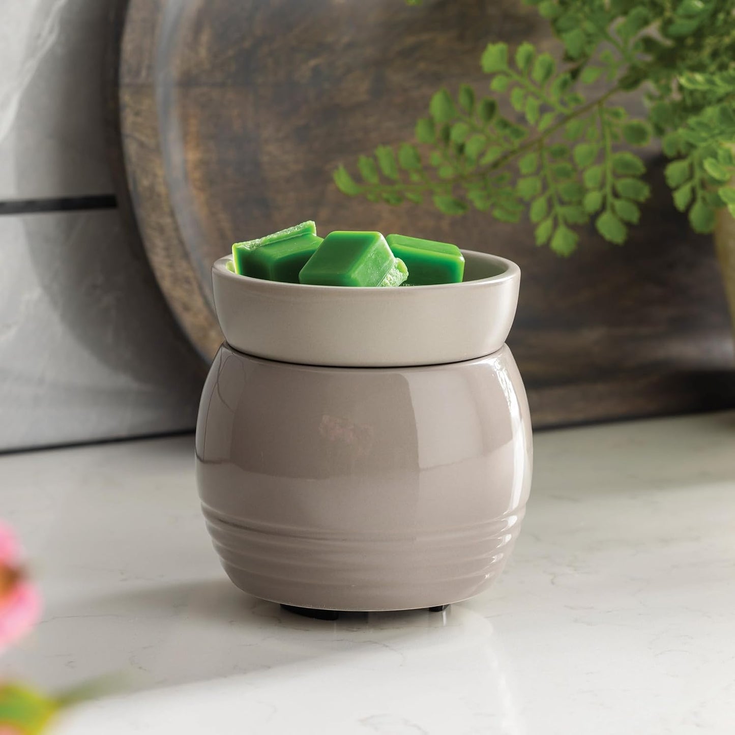 Candle Warmers ETC. Illumination Fragrance Warmer- Light-Up Warmer for Warming Scented Candle Wax Melts and Tarts or to Freshen Room, White Harmony