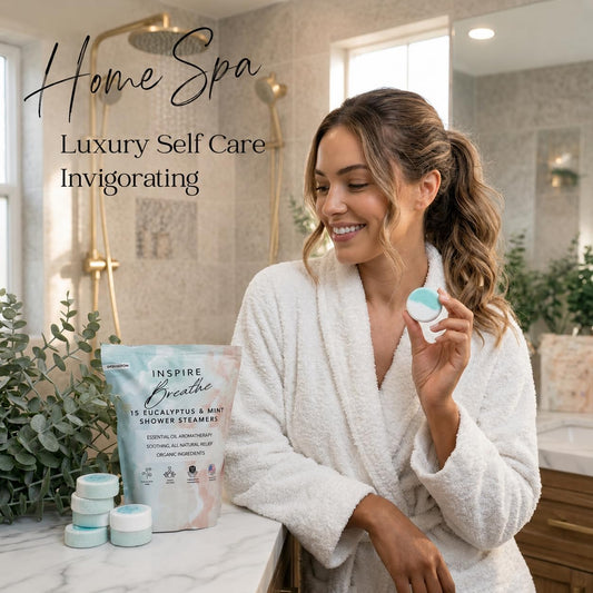 EvolutionUSA Inspire Breathe Shower Steamers – 15 Mint & Eucalyptus Shower Steamers for Women & Men, Vapor Shower Tablets, Self Care Shower Bombs, Luxury Gift for Christmas or Birthday, Spa Gift