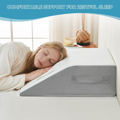 Yojoker 4PCS Orthopedic Bed Wedge Pillow Set for Sleeping, Post Surgery Foam Pillow for Body, Back and Leg Pain Relief, Triangle Adjustable Support Pillow - Acid Reflux, Anti Snoring & GERD Sleeping