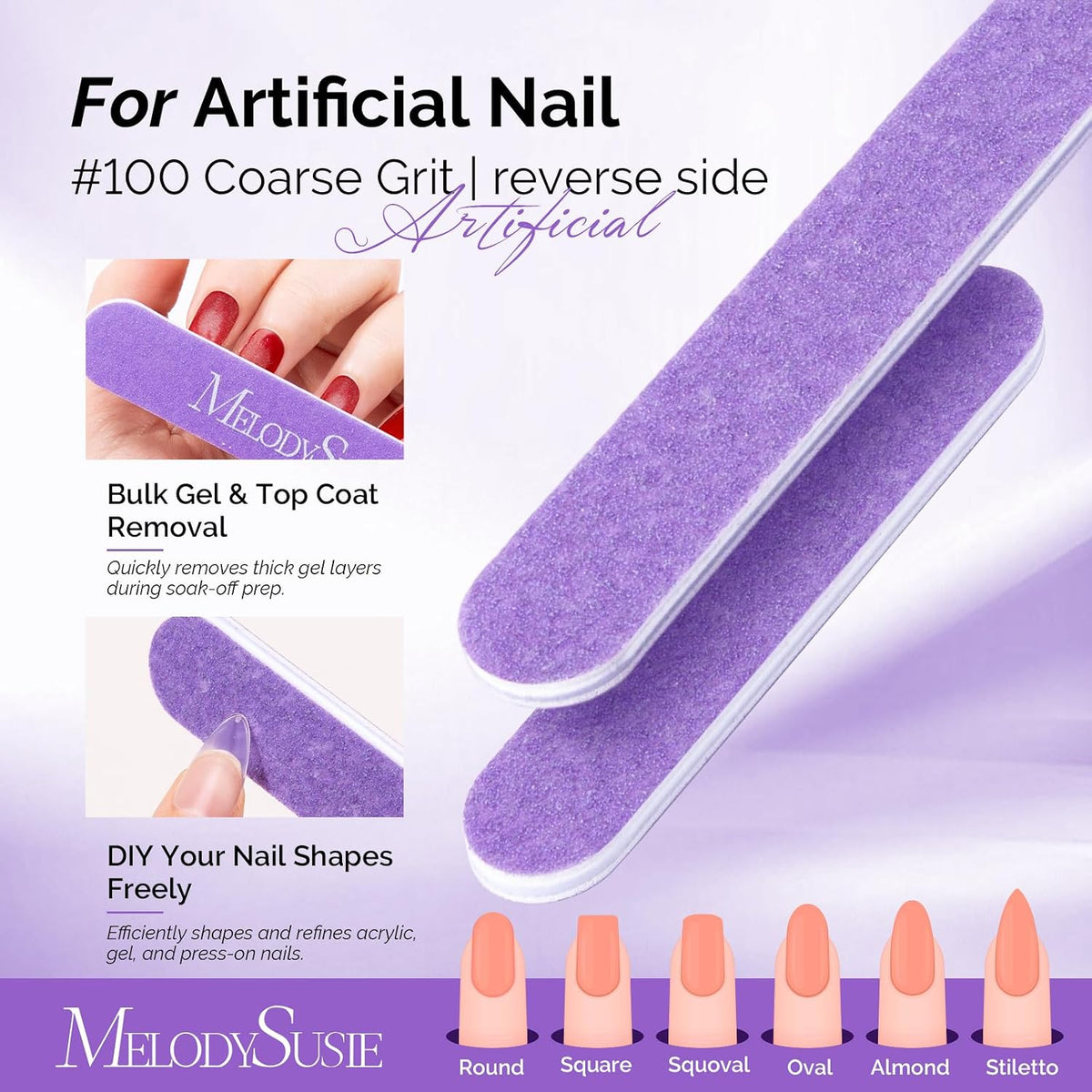 MelodySusie 16Pcs Professional Nail Buffer Kit,Nail Files and Buffers,Nail Buffer Block,Nail Brush, Nail File Buffers Kit for Natural Nails,DIY,Home Use,Salon（100/180 Grit）
