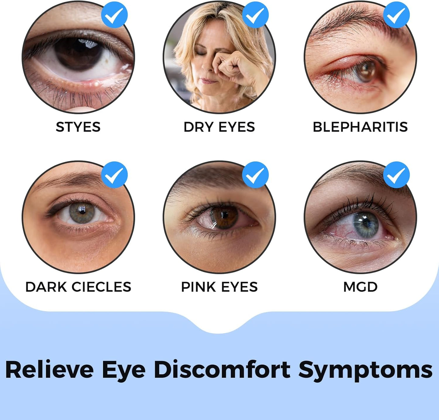 Heated Eye Mask for Dry Eyes, Cordless Warm Eye Compress, 4 Heat Levels, 4-Level Timing, 1000mAh Rechargeable, Blepharitis, Styes, Washable Cover, Travel, Gifts for Family(Black)