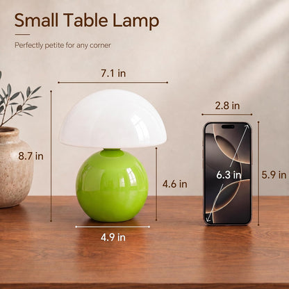 Dawnwake Mushroom Lamp Table Lamp for Bedroom-Small Desk Table Lamps,White