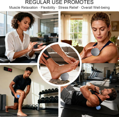 HODEMI Peanut Massage Ball Set, 3 Pack Peanut Roller, Textured Massage Ball & Trigger Point Ball for Deep Tissue Massage and Myofascial Release for Back, Neck, Hip and Foot with Mesh Bag