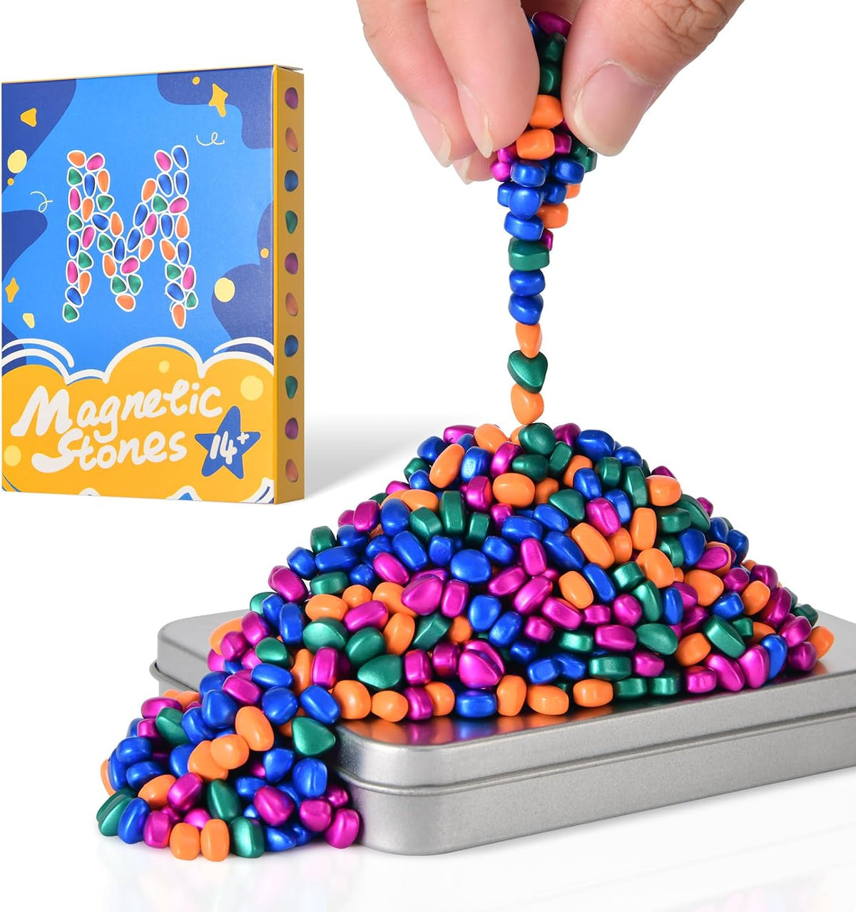 LCVUUK Magnetic Putty Rocks, Blue More Than 600 Weak Magnetic Smooth Ferrite Pebbles, Desk Toys and Time-Killer for Adults