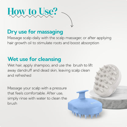 HEETA Hair Scalp Massager Shampoo Brush 2 Pack, Soft Silicone Bristles to Remove Dandruff, Waterproof Hair Scrubber for Both Wet Dry Use, Suitable for Men & Women (Green & Black)