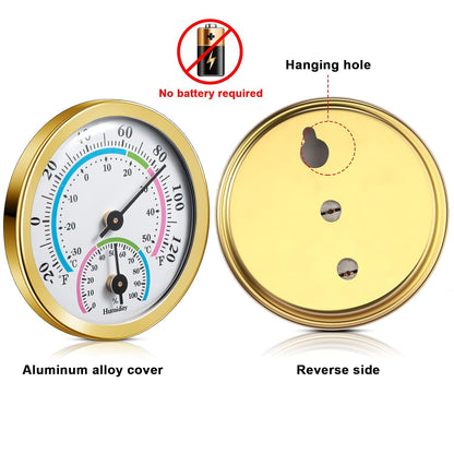 Weewooday 3 Pcs Indoor Outdoor Thermometer 2 in 1 Mini Home Temperature Humidity Hygrometer Monitor Gauge for Home Offices Wall(Silver,2.2 Inch)