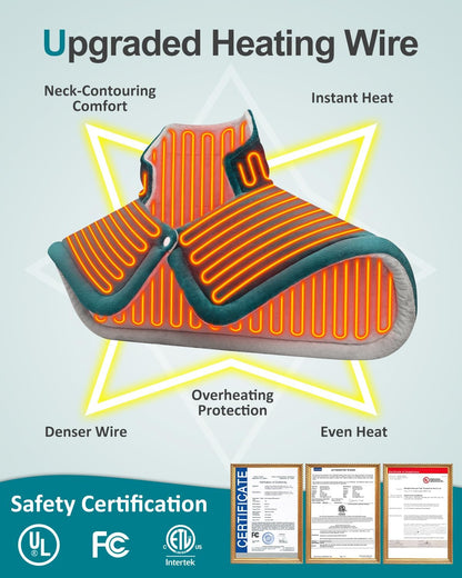 Heating Pad for Neck Shoulders Back, Extra Large Heat Pad for Full Body Relax, Electric Heated Wrap for Seniors, Dad Gifts Fathers Day, Birthday Gifts for Men Women Mom Grandma, ETL Safety Certified