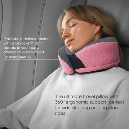 Proglobe Travel Neck Pillow for Airplanes, Long Haul Flight Kit, Grey