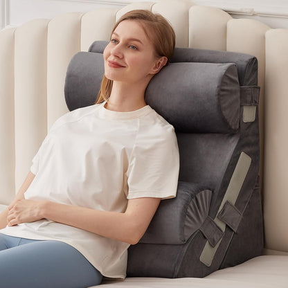 MEGCXIT Wedge Pillow Set for After Surgery, Bed Wedge, 3PCS, White/Grey