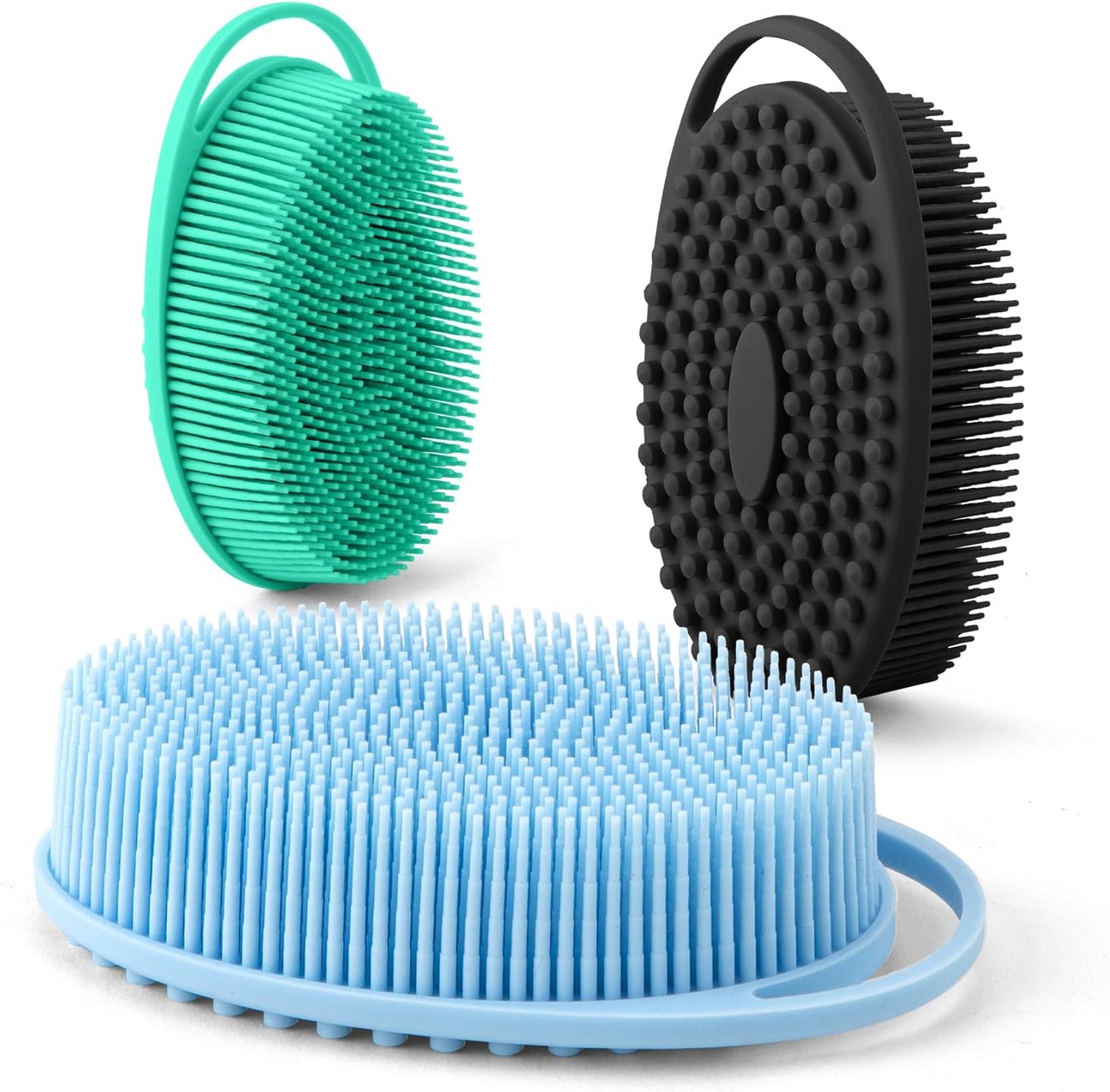 Silicone Body Scrubber, Exfoliating Body Scrubber Silicone, 3pack Soft Loofah Silicone Body Scrubbers for Use in Shower, Shower Scrubber for Body, Silicone Scrubber Men Women for All Skin