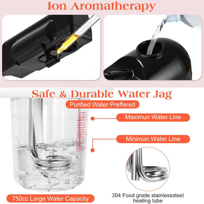 Professional Facial Steamer, Nano Ionic Hot Mist Spray, Stand Facial Steamer for Estheticians, Timer, Vaporizador Face Steamer for Deep Cleansing & Hydration, Home Salon SPA