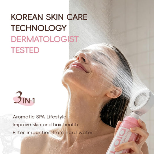 Shower Head with Handheld & Aromatherapy Shower Filter, Magnolia Set | Pressure Boosting, Water Saving, Korean-made, Vitamin C, Aromatic SPA, Soft Skin & Smooth Hair, 99% Chlorine Removal