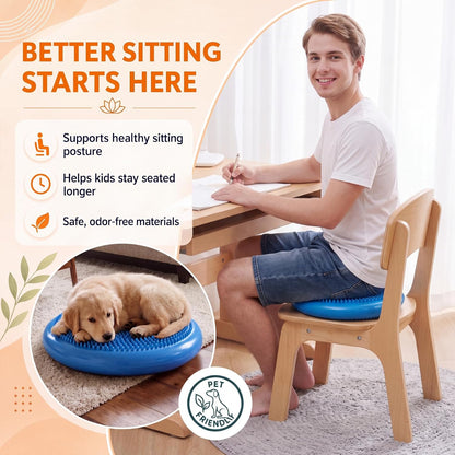 2 Pcs Peanut Ball and Wobble Cushion with Pump Set