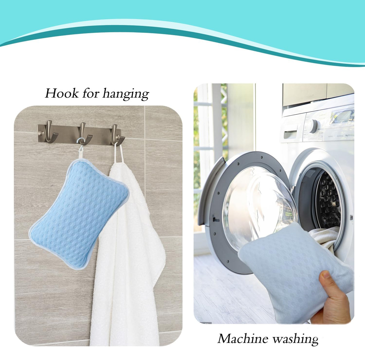 Bath Pillows for tub,Home Spa Pillows for Bathtub, Hot Tub,Head and Neck Support with 2 Strong Suction Cups,White