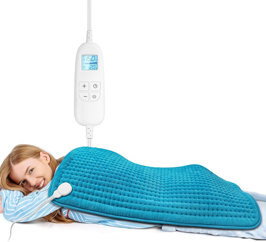 FluffyWarmth Electric Heating Pad for Back, Extra Large 17''x 33'' XXXL for Full Body,Menstrual Period Cramps,Neck Shoulder Back Pain Relief, 6 Heat Settings 4 Timers Heating Pad, Gifts for Women Men