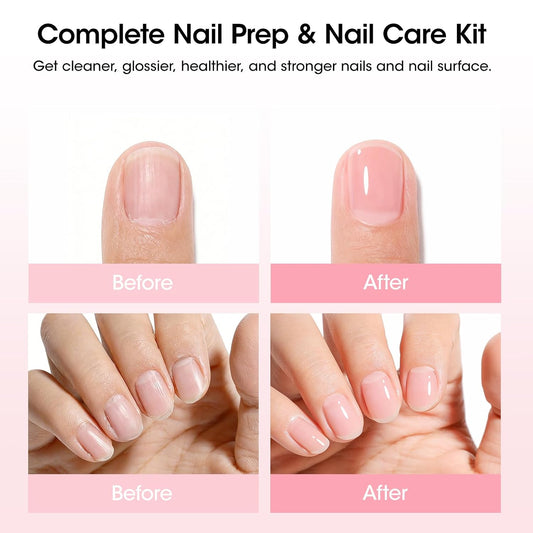 Gellen Nail Care Kit with 10PCS Manicure Tools: Nail Strengthener Sakura