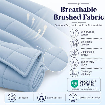 L'AGRATY Weighted Lap Pad 7lb: Small Weighted Blanket for Adults - Cooling Portable Travel Blanket for Relaxation Sleeping - Washable All-Season (29" x 24")