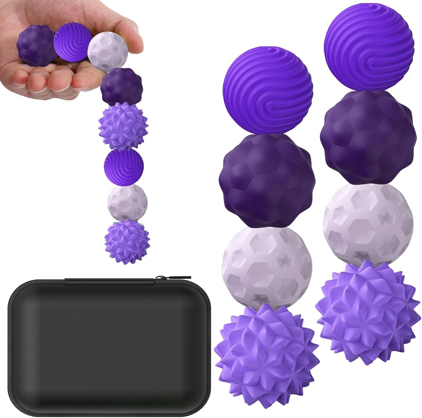 BUSOHA Silicone Fidget Balls - 4 Pack Fidget Toys Adults Sensory Toys Stress Balls for Adults Teens Gifts for Calming,Autism and ADHD Office