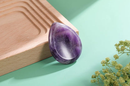 CrystalTears Tiger's Eye Thumb Worry Stone Healing Crystal Pocket Palm Stone Worry Stones for Anxiety Stress Relief