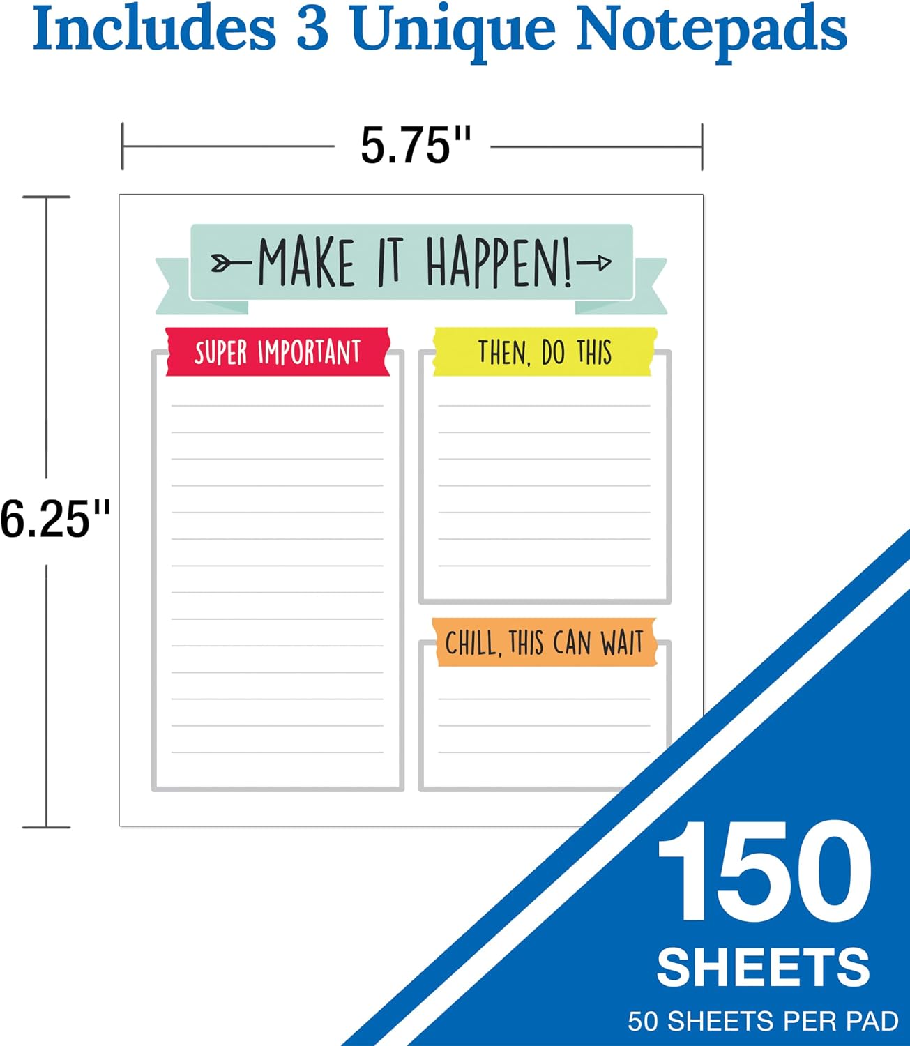 Carson Dellosa Aim High To Do List Notepad―5.75" x 6.25" Paper Stationery, Daily Checklist, Goals, Reminders, Notes, Motivational Organizer (50 sheets)