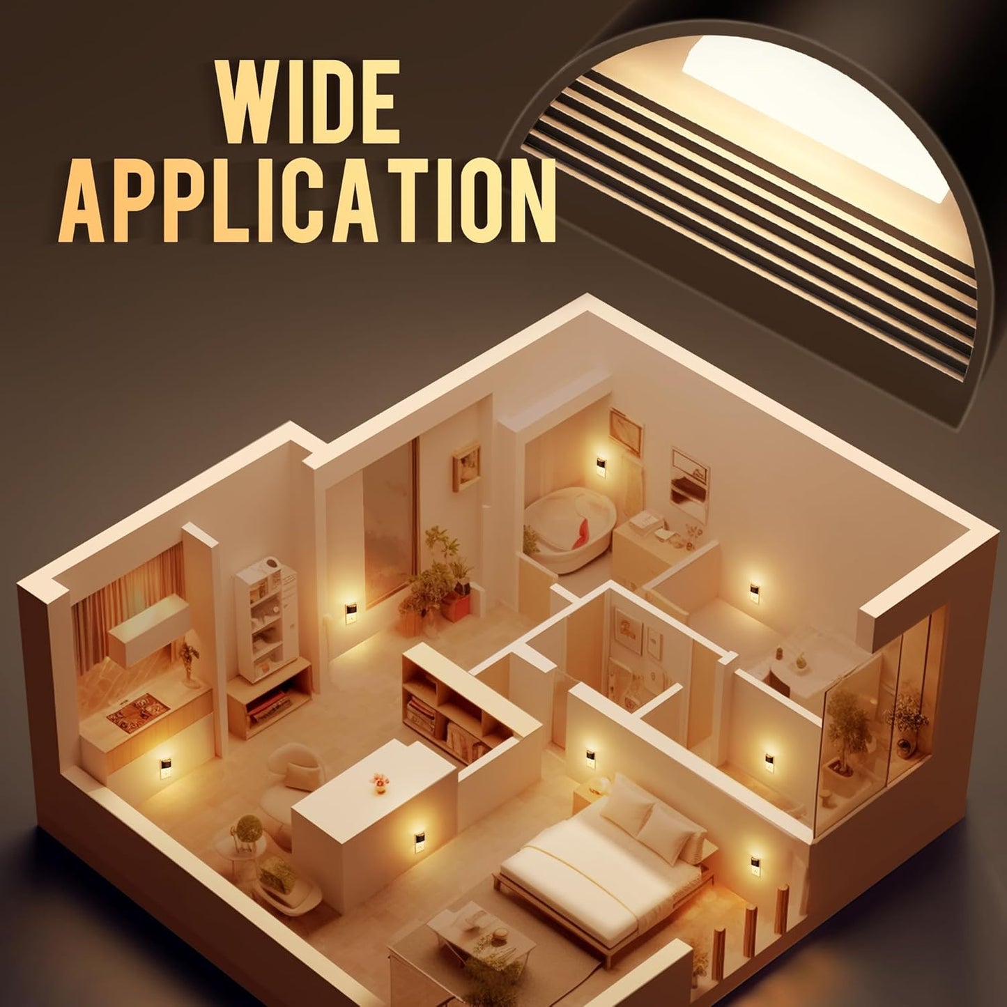 DORESshop LED Night Light[2 Pack], Night Lights Plug into Wall, 3 Level Brightness Adjustable Plug in Night Light, Dusk to Dawn Sensor, Nightlights for Adults, Bedroom, Bathroom, Hallway, Amber