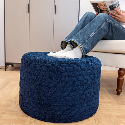 Round Pouf Ottoman 20 x 20 x 14 Inches Boho Poof Home Decor Floor Pouffe Ottoman Foot Rest for Couch Sofa Bean Bag Chairs Living Room Bedroom (Green)
