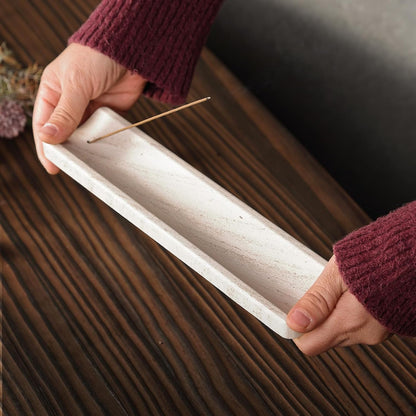Koville Marble Incense Holder, Incense Holder for Sticks, Incense Sticks Holder Ash Catcher for Meditation Yoga SPA, Natural Stone Incense Burner, Home Table Decor (Grey)