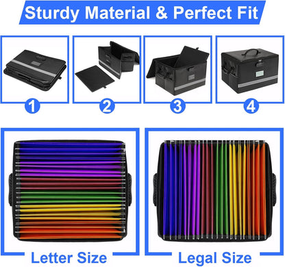 EXLIFBAG Fireproof File Organizer with Lock, 1 Layer