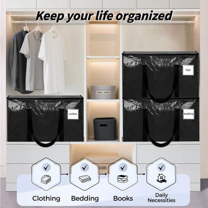 ukeetap Extra Large Clothes Storage Bins with Lids, Clear