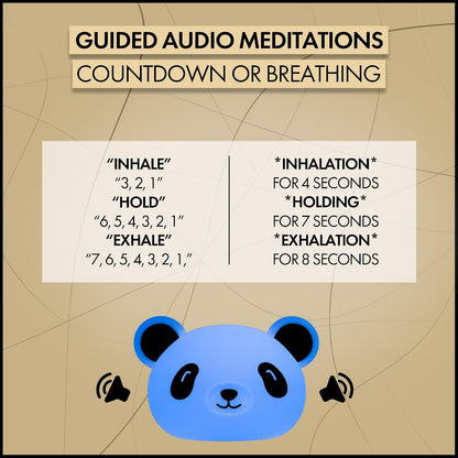 Presence The Meditating Panda, Guided Visual Meditation Tool for Practicing Mindfulness, 3 in 1 Breathing Light with Night Light and Noise Machine, 4-7-8 Breathing for Relaxation and Stress Relief