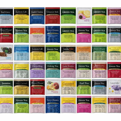 Generic Perfect Tea 48 Variety Pack Sampler Assorted Tea Bags | Black, Green, Decaf & Herbal Teas | Tea Gift Set, Office Breakroom (24)