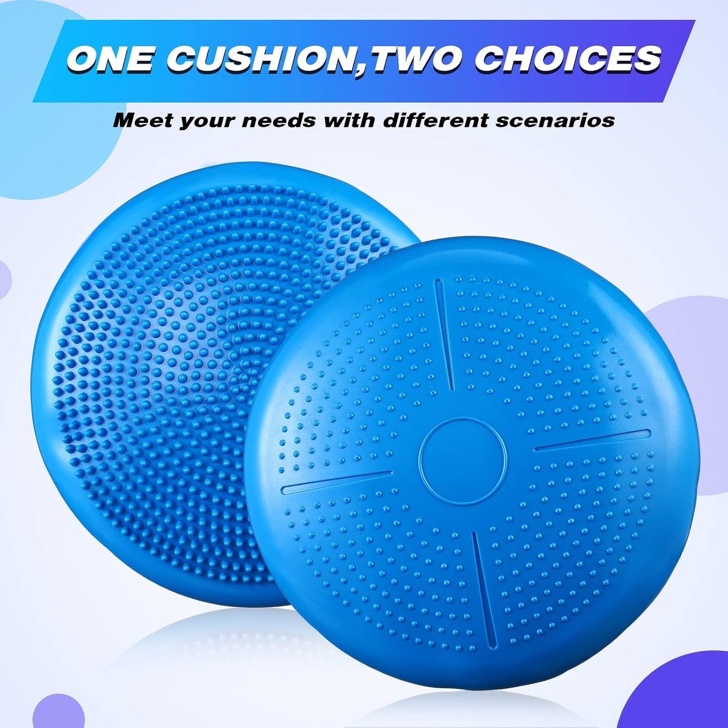 Leitee 10 Pcs Wobble Cushion Inflated Wiggle Seats 13.4'' Balance Disc with Air Pump Sensory Flexible Seat Balance Pad for Focus Sensory Training Core Stability Physical Exercise Home Office