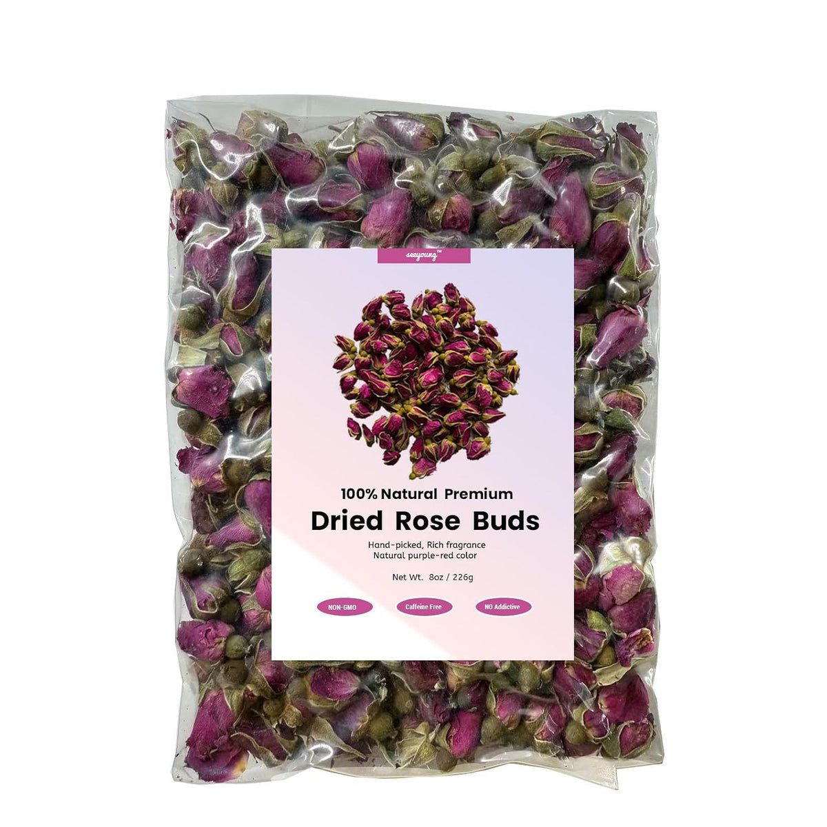 Dried Rose Petals & Dried Rose Buds, 8 oz/226 g