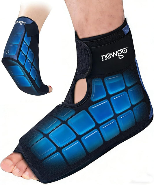 NEWGO Foot Ice Wrap, 60-Min Cold Therapy for Heel Pain & Plantar Fasciitis