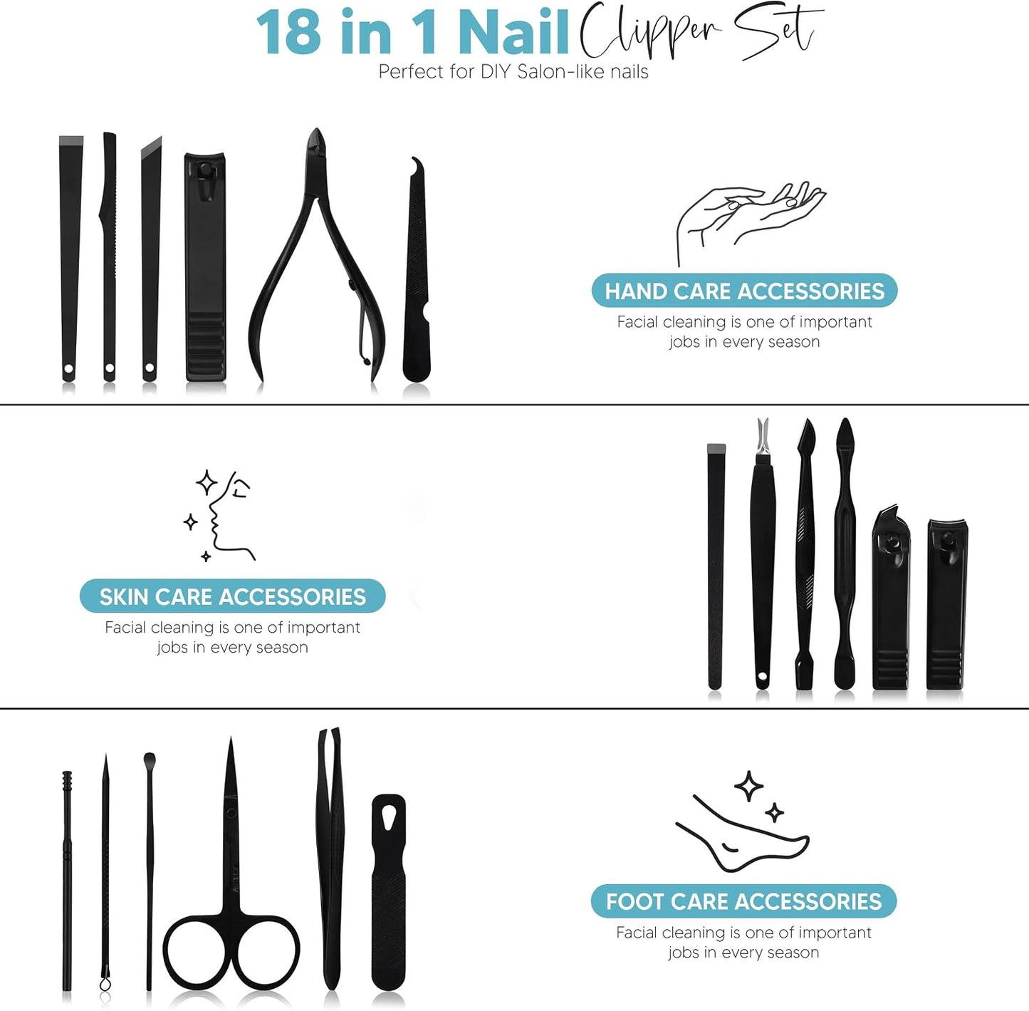 Utopia Care Nail Clippers Professional Nail Kit or Manicure Kit for Women and Men, Stocking Stuffers or Groomsmen Gifts Pedicure Set for Fingernail, Toenail Clippers with Travel Case