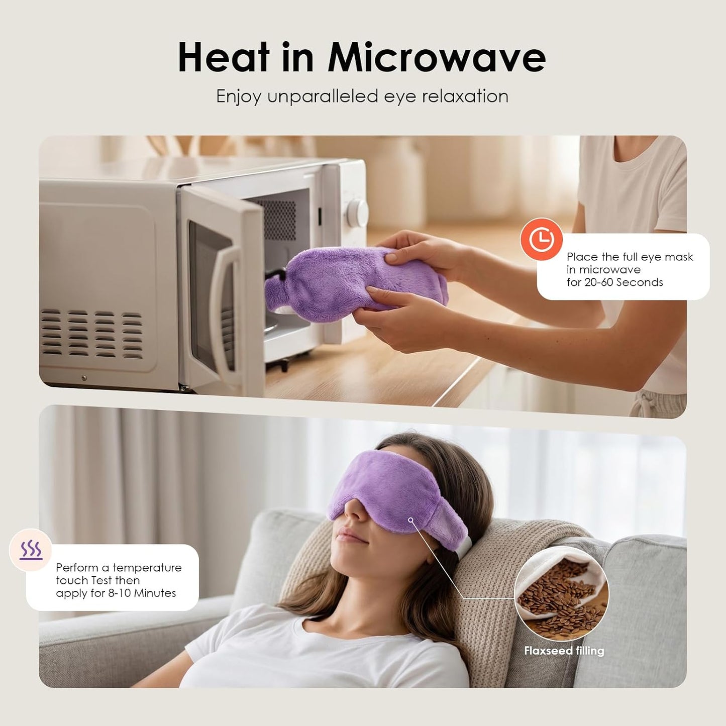 Heated Eye Mask for Dry Eyes, Steam Warm Compress for Stye Eye Treatment, Relieve, Hot Compress, Moist Heat Mask for Blepharitis (Steel Grey)