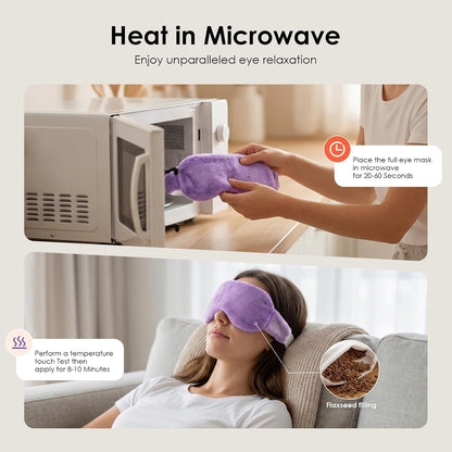 Heated Eye Mask for Dry Eyes, Steam Warm Compress for Stye Eye Treatment, Relieve, Hot Compress, Moist Heat Mask for Blepharitis (Steel Grey)