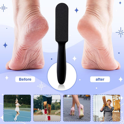 Mudder 2 Pieces Stainless Steel Pedicure Foot File Callus Remover Foot Scrubber Rasp with 20 Replaceable Coarse/Fine Double Side Reusable Pads for Care Cracked Skin Callus Remover Tool(Silver)