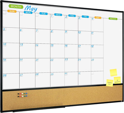 JILoffice Magnetic Dry Erase Calendar Whiteboard, 24" x 18" Monthly Board