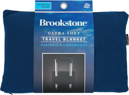 Brookstone Travel Blanket 2-in-1 Soft Throw with Carrying Pouch