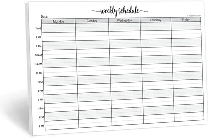 321Done Weekly Schedule Planning Notepad - 50 Sheets 11x17 Size - Mon-Sun Hourly Appointment Productivity Weekly Planner Tear-Off Note Pad, Made in USA
