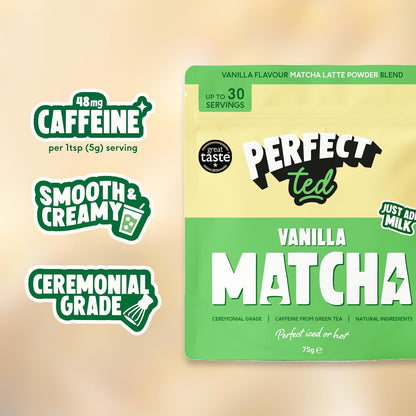 PerfectTed Matcha Powder, Ceremonial Grade Japanese, 30g (30 Servings), Perfect for Lattes & Smoothies | Premium Matcha Fuel | with L-Theanine | Antioxidants | Vegan | Gluten-Free