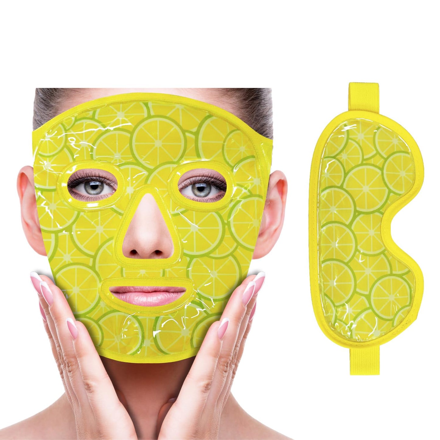 ZNÖCUETÖD Cold Face Ice Mask Facial Ice Pack, Hot Cold Compress for Face
