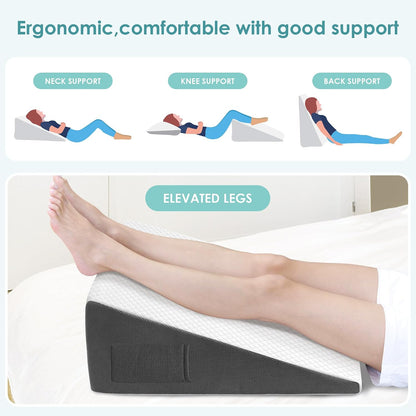 Cozymaker 7.5-inch Bed Wedge Pillow for Sleeping Back Support Pain Relief