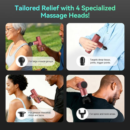 Mini Massage Gun Pocket-Sized Massage Gun Deep Tissue Quiet, Portable Percussion Muscle Travel Massager Gun, Back/Neck Massager for Pain Relief Deep Tissue (Gray)