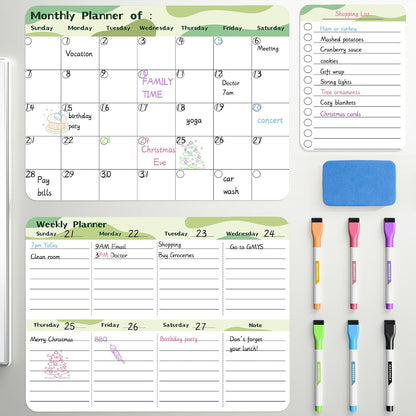 Marsrock Weekly Calendar Whiteboard with Stand, Dry Erase Magnetic 16"x12"