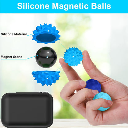 BUSOHA Silicone Fidget Balls - 4 Pack Fidget Toys Adults Sensory Toys Stress Balls for Adults Teens Gifts for Calming,Autism and ADHD Office