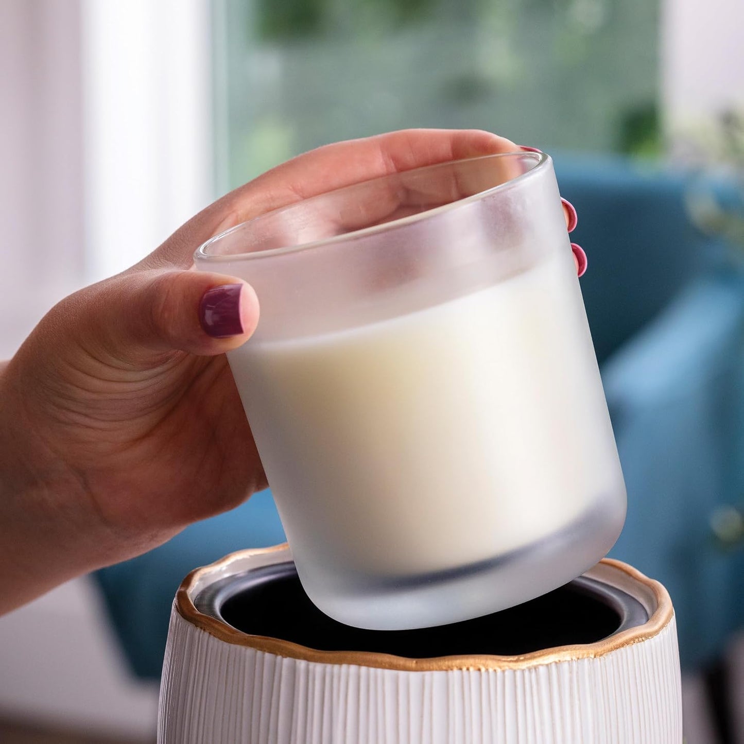 Candle Warmers ETC. Illumination Fragrance Warmer- Light-Up Warmer for Warming Scented Candle Wax Melts and Tarts or to Freshen Room, White Harmony