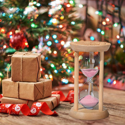 Hourglass 15 Minute,Wood Sand Timer 15 Min, Unbreakable Sandglass,Sand Watch for Study,Yoga,Cooking,Desk Decor & Gift,White