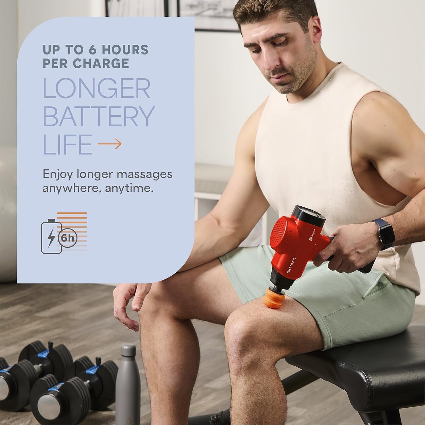 Lifepro Massage Gun - Percussion Muscle Massager for Athletes with 8 Massage Heads and 5 Speed Settings - Deep Tissue Back and Muscle Massage Gun for Recovery